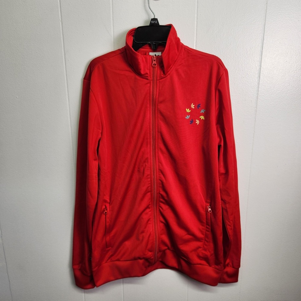 Adidas‎ Track Jacket Youth XL Vivid Red Trefoil Originals Parley Ocean Plastic
